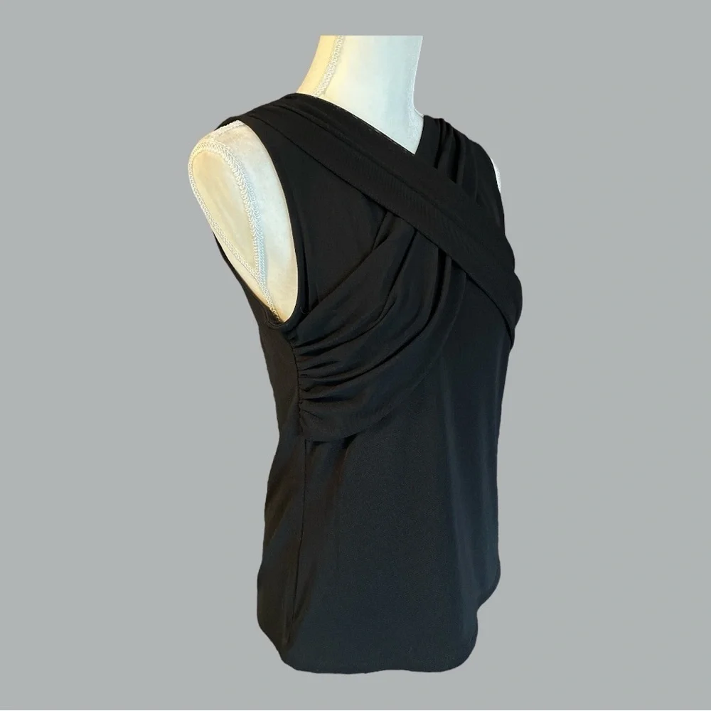 Worthington Black Plunge V-Neck Sleeveless Tank Top - Picture 4 of 4